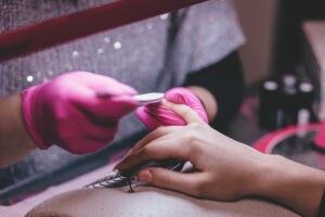 Client getting their nails done